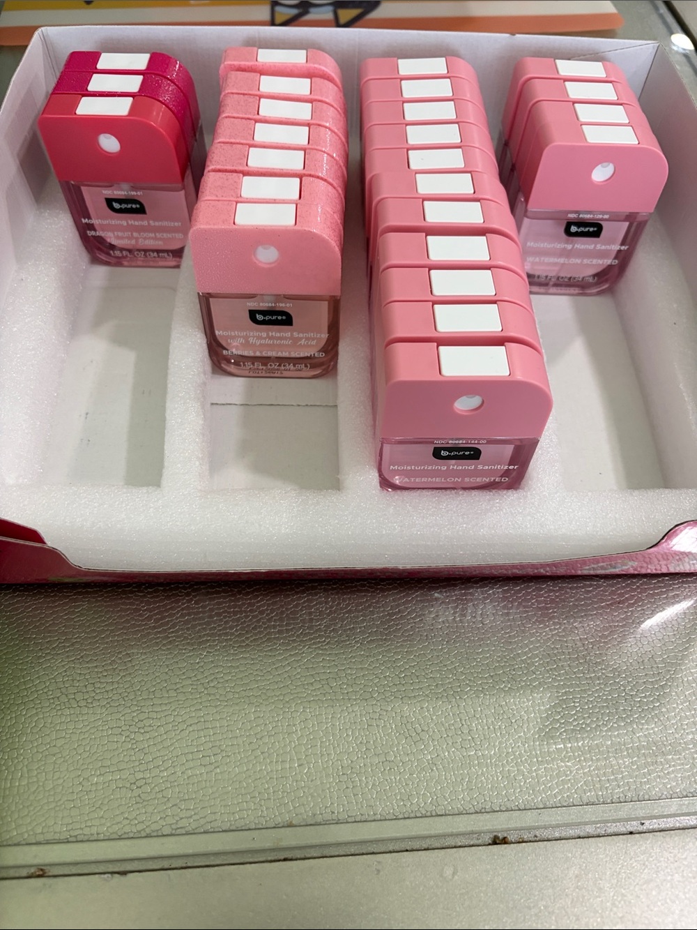 25 Moisturizing Pink Hand Sanitizer Spray - Unscented/Watermelon Scent (Pack)